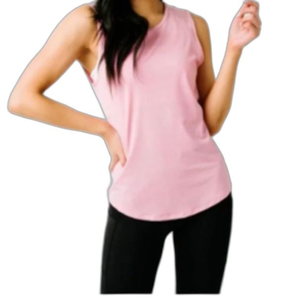 Zyia Active Women's Pink Sleeveless Open Back Activewear Tank Top Size M